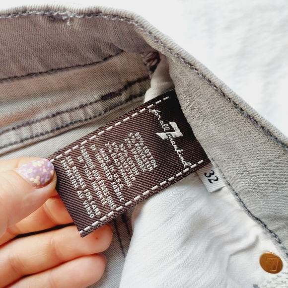 7 For All Mankind Gray Skinny Five Pockets Classic Jeans P476 - Picture 6 of 8